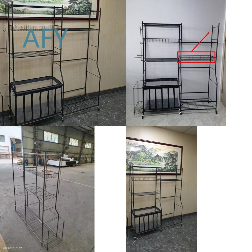 Sports Equipment Garage Organizer - ชั้นวางเก็บลูกกอล์ฟสำหรับจัดเก็บอุปกรณ์กีฬาแบบพกพา ชั้นวางแบบปรับได้พร้อมล้อสำหรับบ้าน โรงรถ และยิม