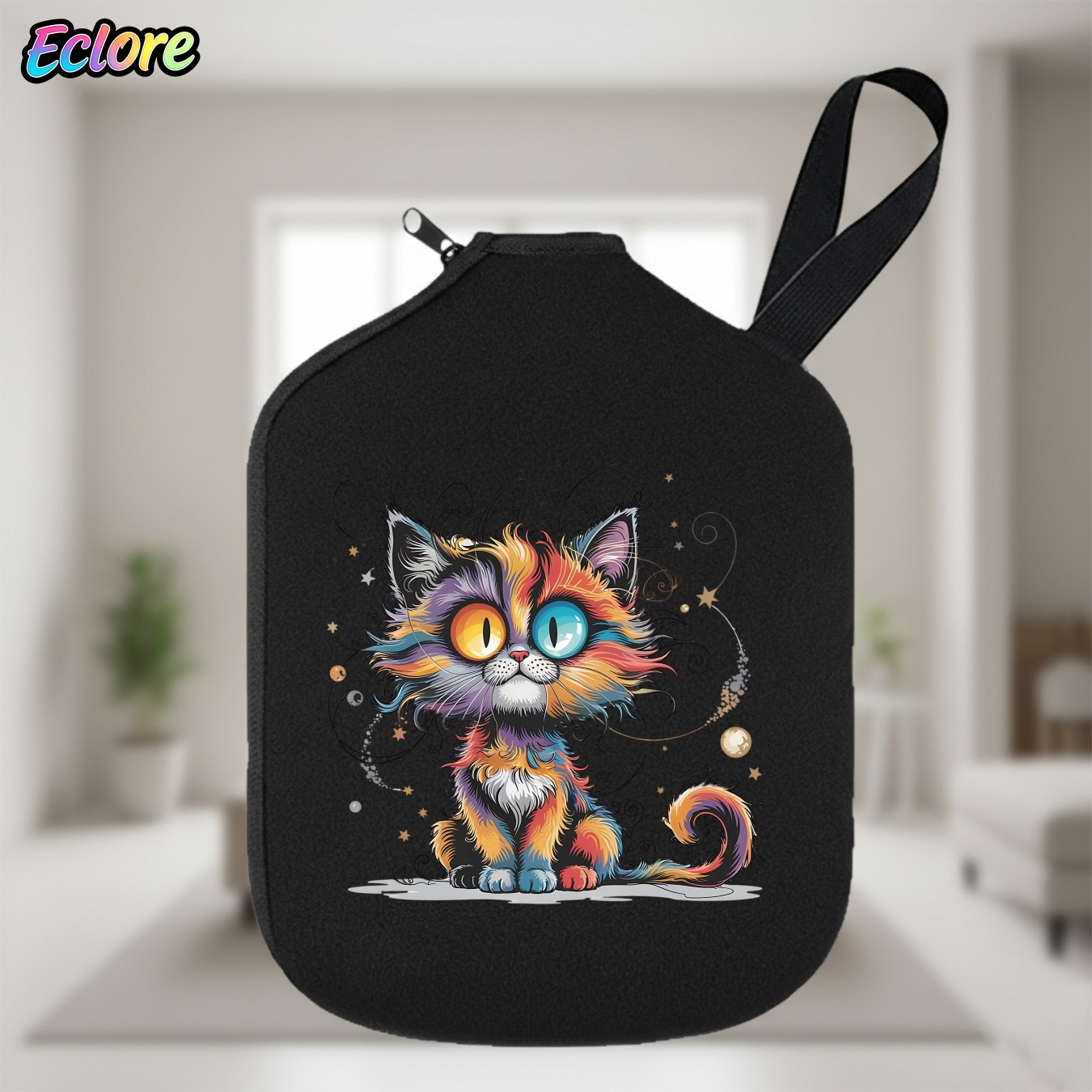 Table Tennis Paddle - กระเป๋าใส่ไม้พายปิคเคิลบอล Galaxy Star Cat ทนทาน นุ่ม
