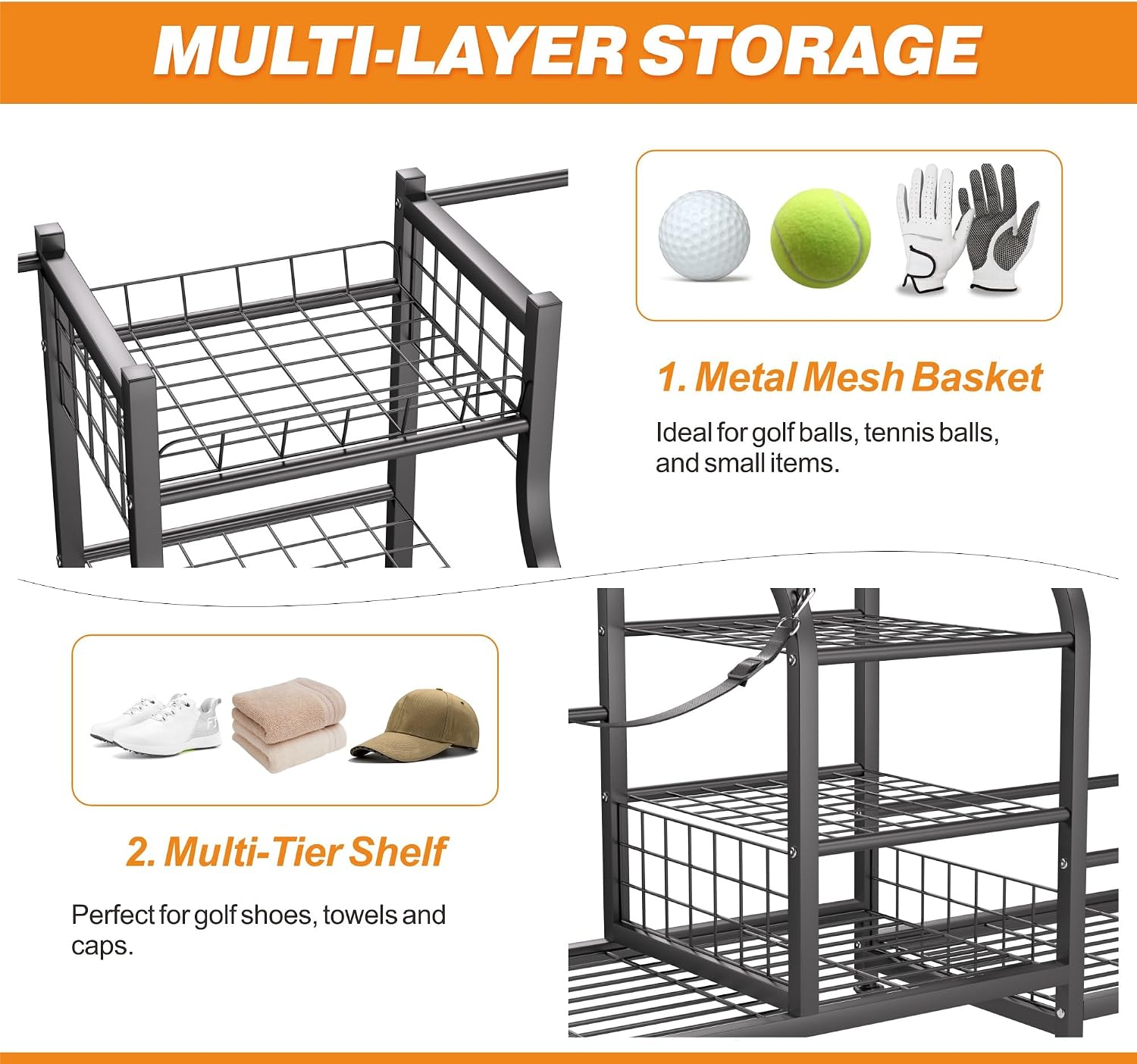 ชั้นวางถุงกอล์ฟแบบแขวนผนัง สำห - Sports Equipment Garage Organizer บทวิจารณ์และราคา