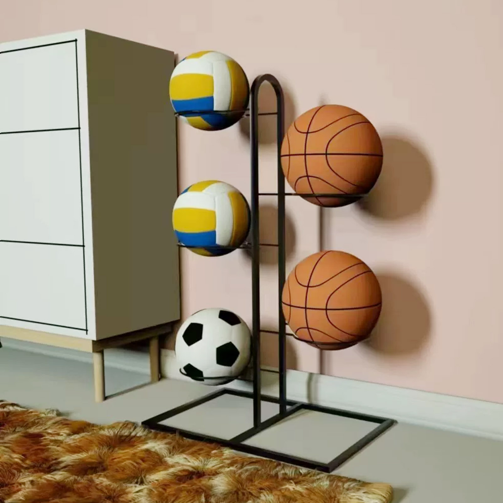 ชั้นวางบาสเก็ตบอลแบบพับได้ ชั้ - Sports Equipment Garage Organizer บทวิจารณ์และราคา