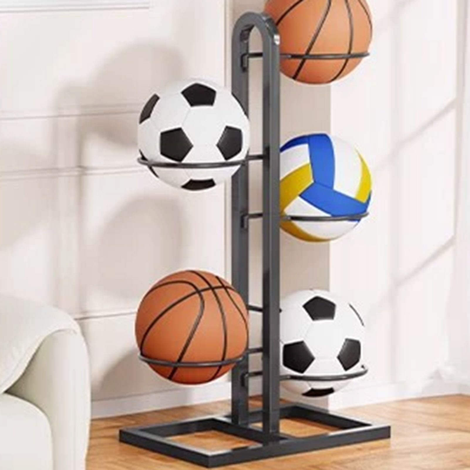 ชั้นวางบาสเก็ตบอลแบบพับได้ ชั้ - Sports Equipment Garage Organizer บทวิจารณ์และราคา