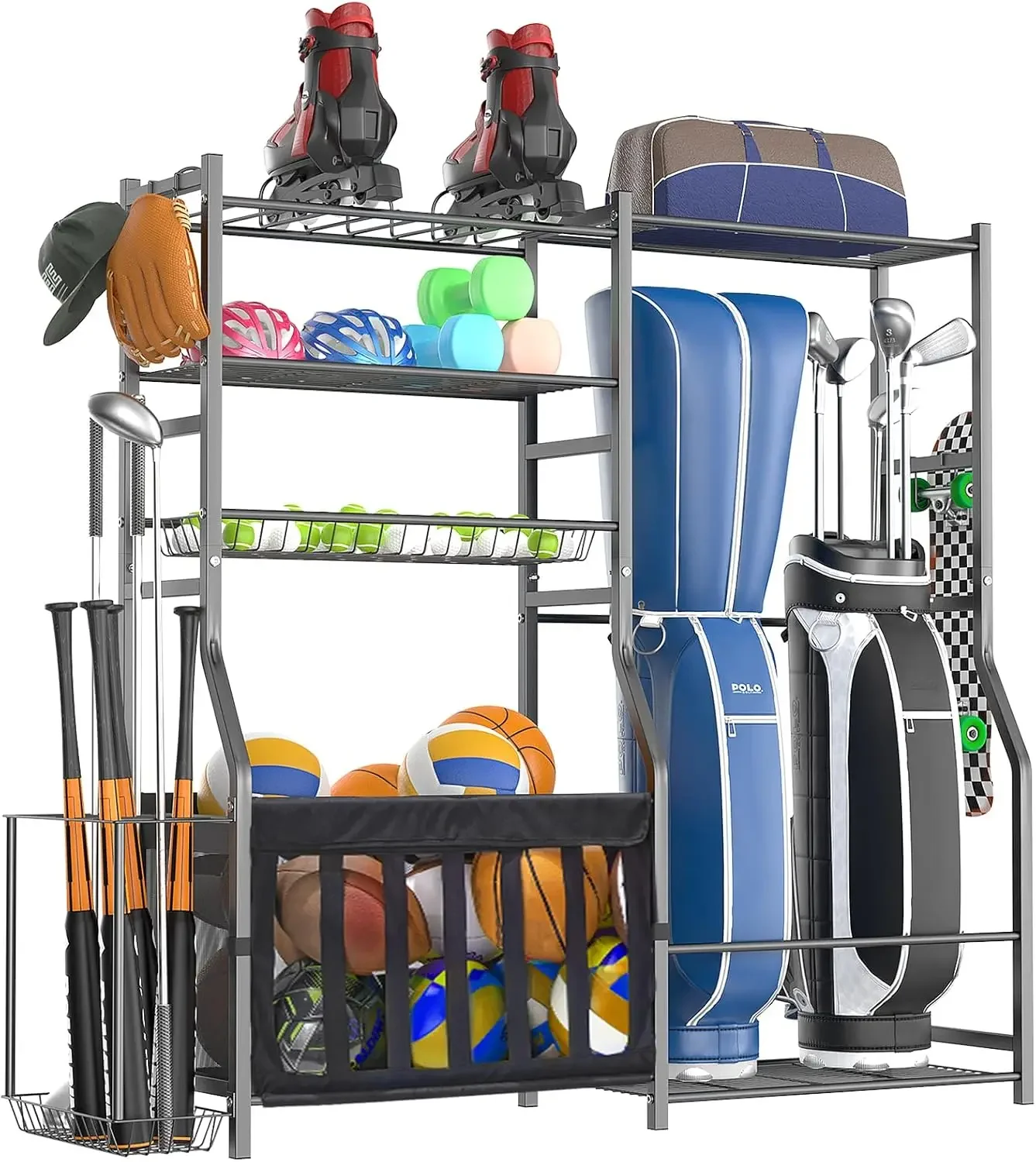 ชั้นวางอุปกรณ์กีฬาสำหรับโรงรถแ - Sports Equipment Garage Organizer บทวิจารณ์และราคา